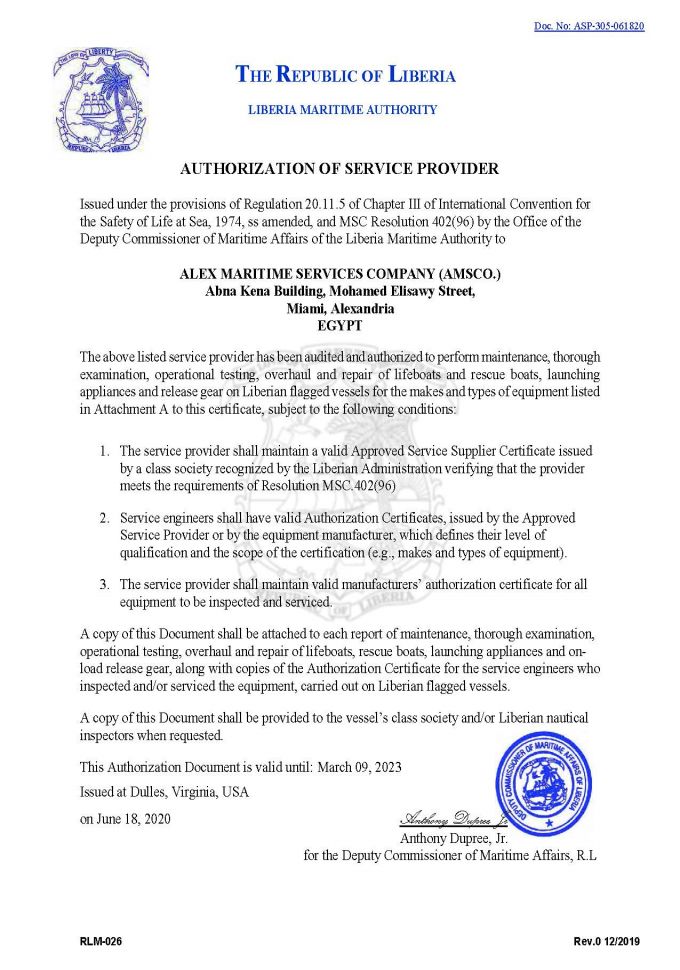 Alex Maritime Service Company [AMSCo]